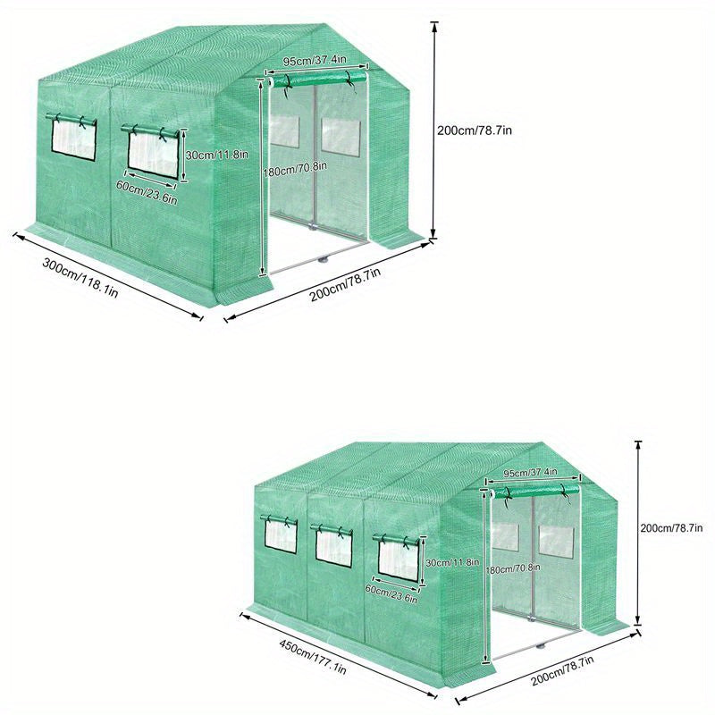 Kweekkas – Tuinkas – Broeikas – Serre – Foliekas – 3x2x2m – Gegalvaniseerd Stalen Frame – Isolerende UV-Beschermende Hoes