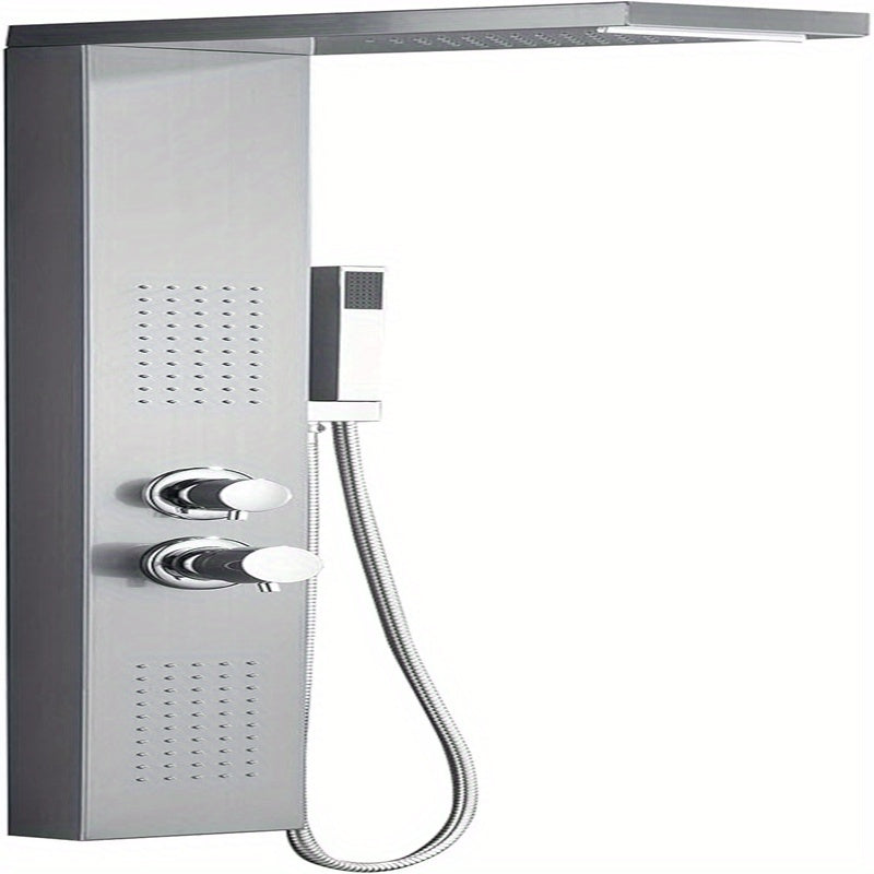 Douchescherm – Douchewand – Douchepaneel – Douchecabine – Douche Set – Aluminium – 4 Douchestanden Regen, Massage, Waterval, Handdouche – Veiligheidsglas 115 cm Hoog