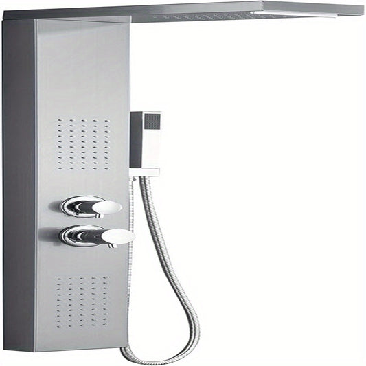 Douchescherm – Douchewand – Douchepaneel – Douchecabine – Douche Set – Aluminium – 4 Douchestanden Regen, Massage, Waterval, Handdouche – Veiligheidsglas 115 cm Hoog