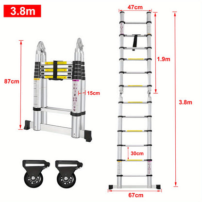 Telescopische Ladder – Telescoopladder – Vouwladder – Uitschuifladder – Multifunctionele Ladder – Aluminium – Max. Belastbaarheid 150 kg – Compact & Lichtgewicht