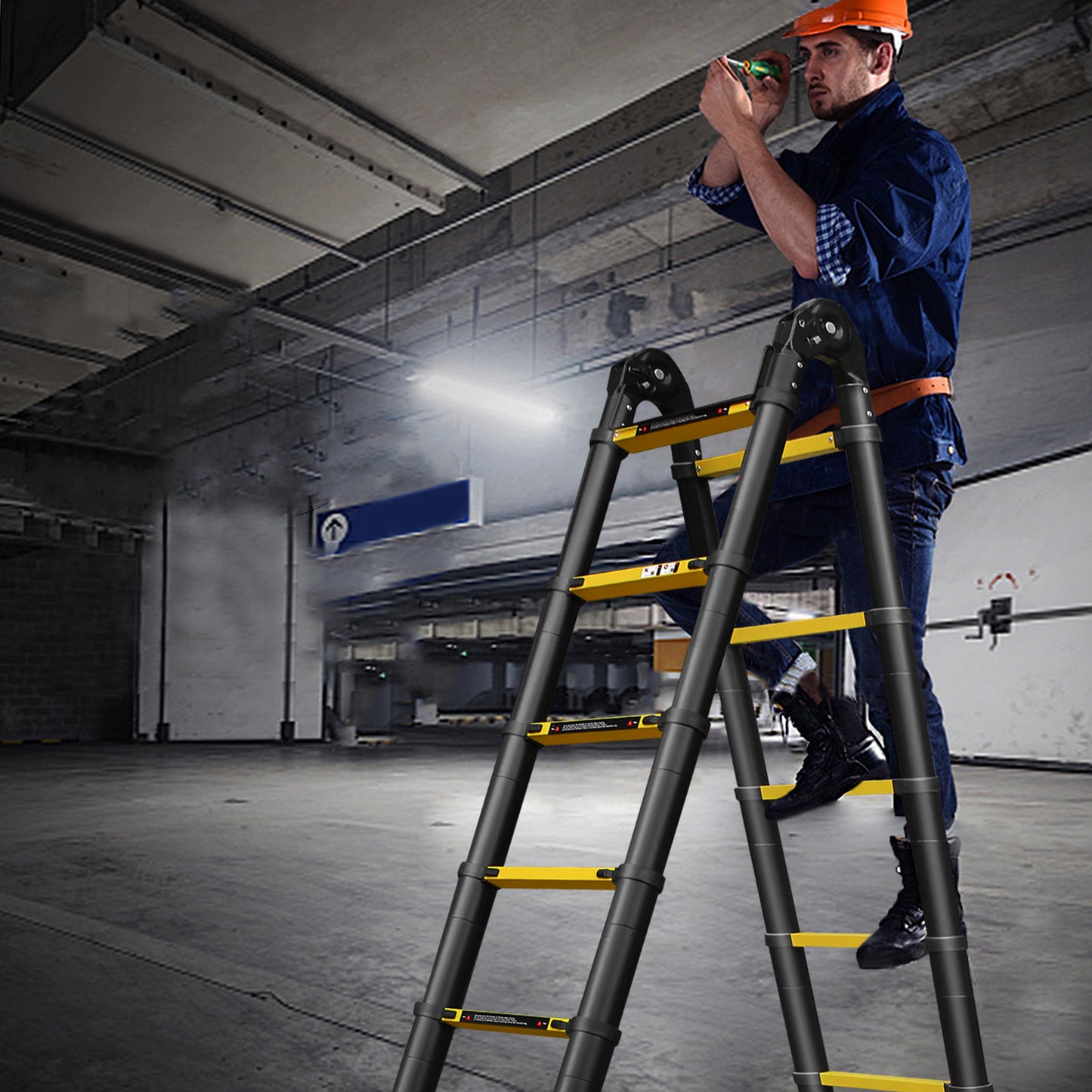 Telescopische Ladder – Telescoopladder – Vouwladder – Uitschuifladder – Multifunctionele Ladder – Aluminium – Max. Belastbaarheid 150 kg – Compact & Lichtgewicht