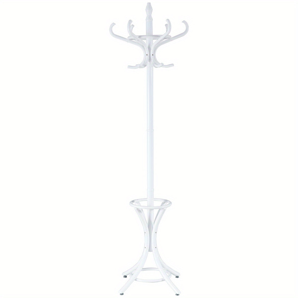 Kapstok – Staande Kapstok – Garderoberek – Kledingrek – Parapluhouder – 184 cm Hoog – 12 Stevige Haken – Wit Metalen Frame