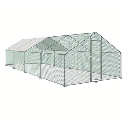 Buitenren Pluimvee – Kippenren – Hokken – Dierenren – Ren Voor Kleine Dieren – 3x6x2m – Verzinkt Stalen Frame – Water- en UV-bestendig PVC Dak