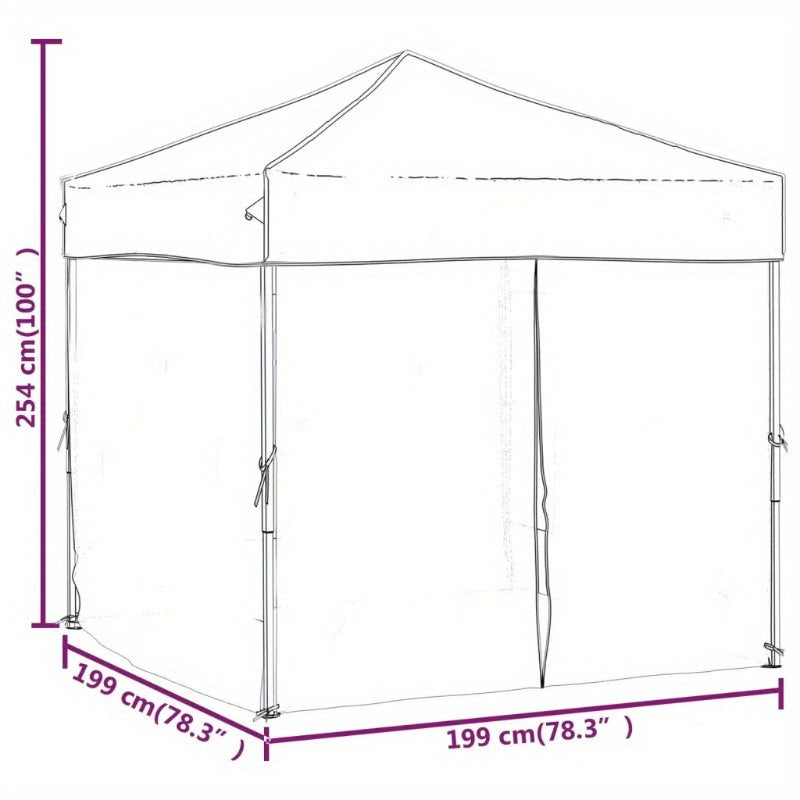 Outdoor Pavilion, Patio Tent, Party Tent, Foldable Party Tent, Side Wall Blue 2X2 Meters