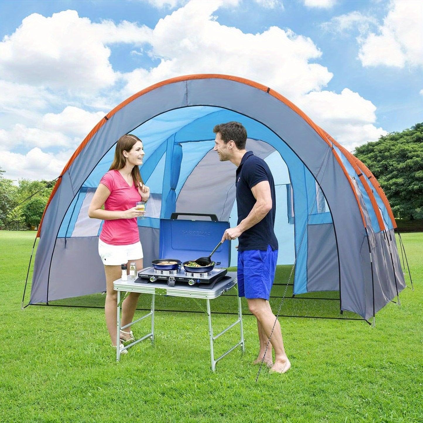Tent – Tunnel Tent – Kampeertent – Familietent – Groepstent – XXL Ruimte – Waterdicht 3000mm