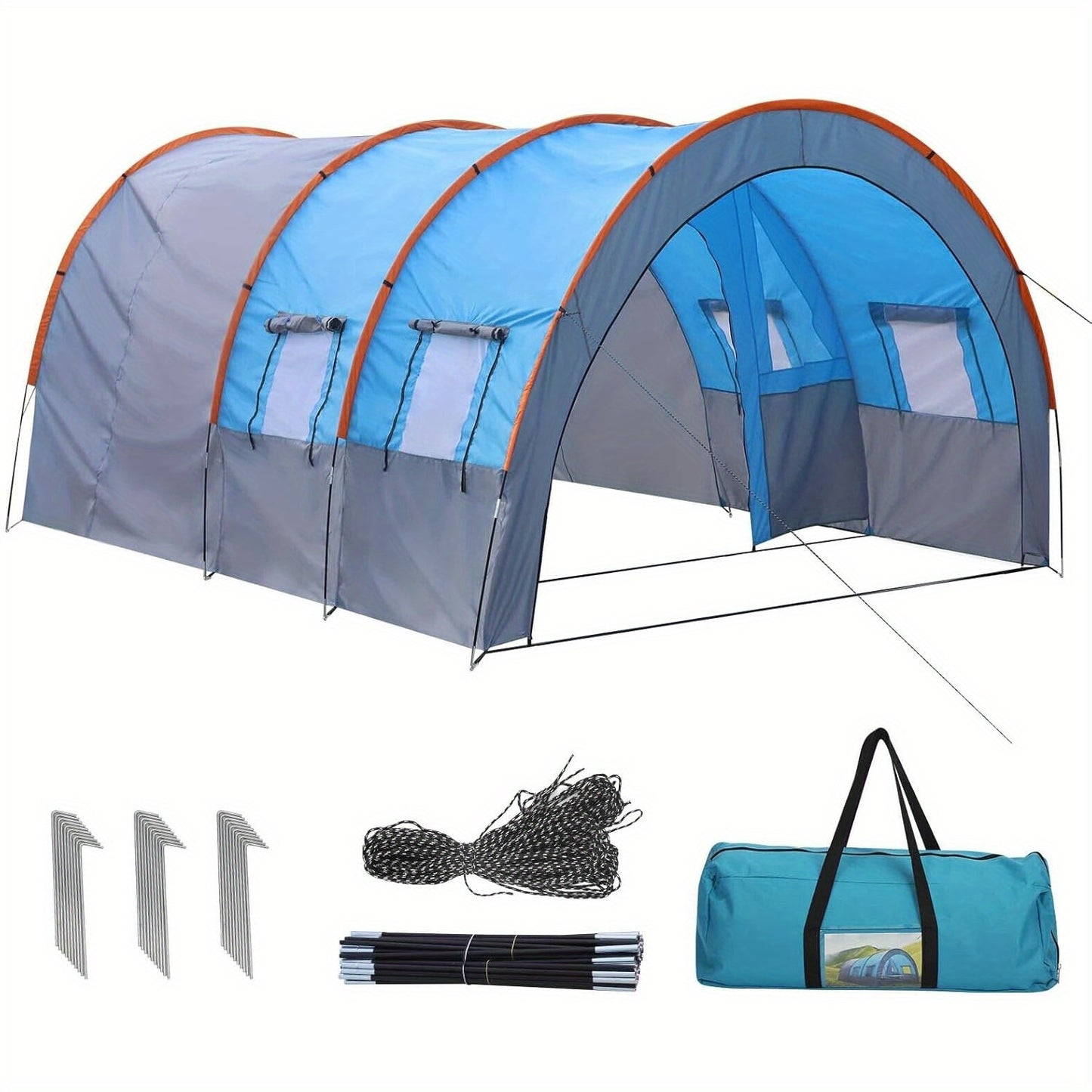 Tent – Tunnel Tent – Kampeertent – Familietent – Groepstent – XXL Ruimte – Waterdicht 3000mm