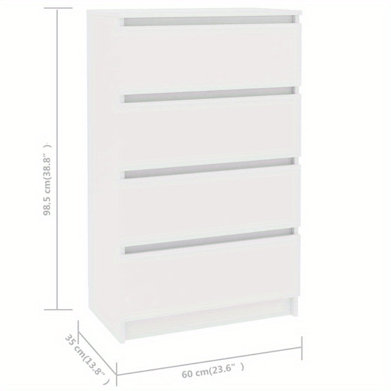 Dressoir – Buffetkast – Opbergkast – Ladekast – Woonkamerkast – Wit – Compact 60x35x98,5 cm – Gemaakt Van Hardhout