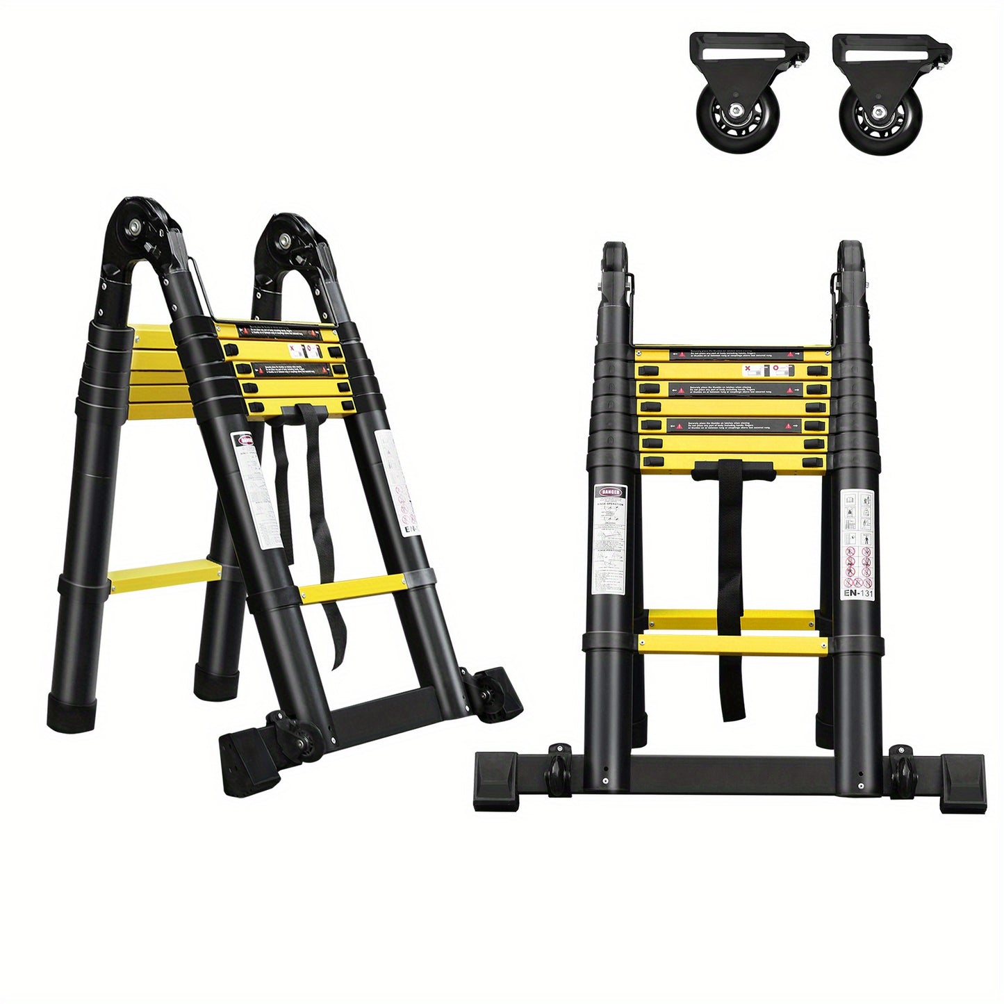 Telescopische Ladder – Telescoopladder – Opvouwbare Ladder – Uitschuifladder – Vouwladder – Aluminium – Max. 150 kg Draagvermogen – Compact & Lichtgewicht