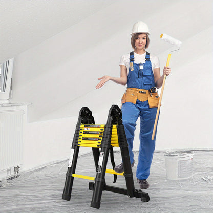 Telescopische Ladder – Telescoopladder – Opvouwbare Ladder – Uitschuifladder – Vouwladder – Aluminium – Max. 150 kg Draagvermogen – Compact & Lichtgewicht