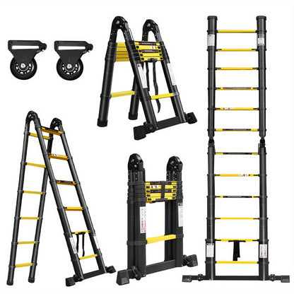 Telescopische Ladder – Telescoopladder – Opvouwbare Ladder – Uitschuifladder – Vouwladder – Aluminium – Max. 150 kg Draagvermogen – Compact & Lichtgewicht