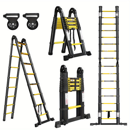 Telescopische Ladder – Telescoopladder – Opvouwbare Ladder – Uitschuifladder – Vouwladder – Aluminium – Max. 150 kg Draagvermogen – Compact & Lichtgewicht