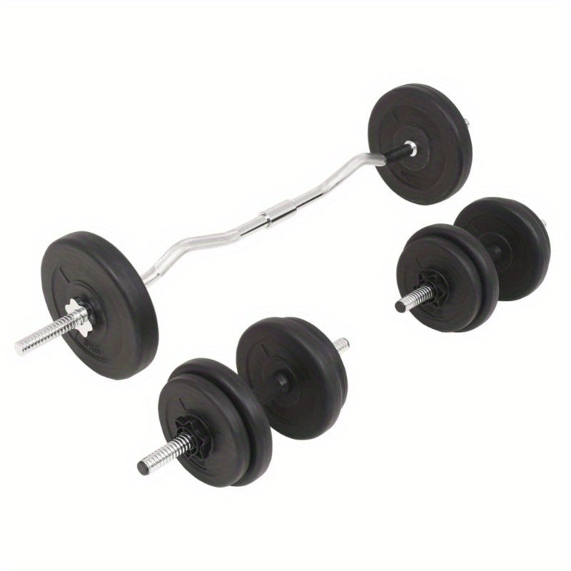 Barbellset – Dumbbellset – Halterset – Trainingsset – Gewichtenset – 30 kg totaalgewicht – Cementgewichten met plastic coating