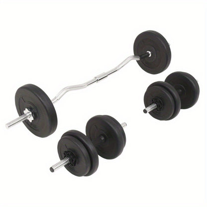 Barbellset – Dumbbellset – Halterset – Trainingsset – Gewichtenset – 30 kg totaalgewicht – Cementgewichten met plastic coating