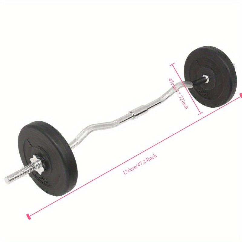 Barbellset – Dumbbellset – Halterset – Trainingsset – Gewichtenset – 30 kg totaalgewicht – Cementgewichten met plastic coating