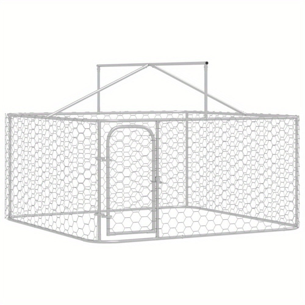 Hondenhok Buiten – Hondenhuis – Hondenkennel – Hondenhuisje – Hondenverblijf – Galvaniseerd Staal – 200 x 200 x 150 cm – Duurzaam & Verplaatsbaar