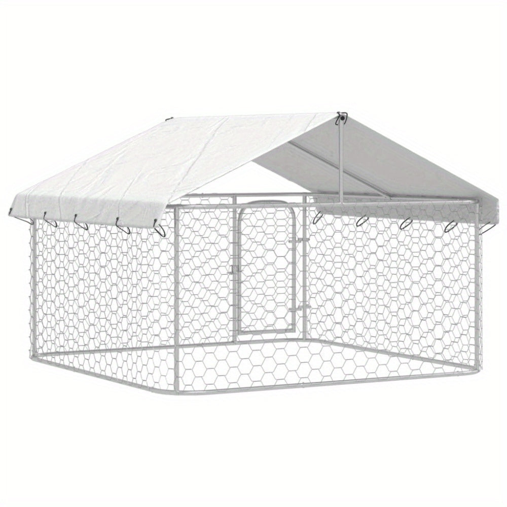 Hondenhok Buiten – Hondenhuis – Hondenkennel – Hondenhuisje – Hondenverblijf – Galvaniseerd Staal – 200 x 200 x 150 cm – Duurzaam & Verplaatsbaar