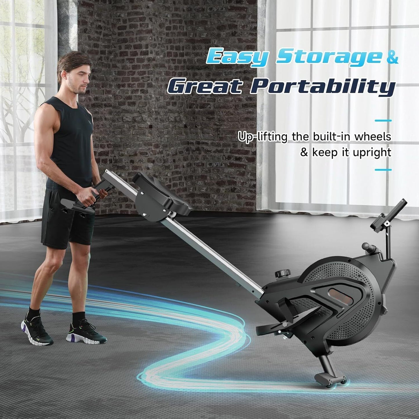 Magnetische Roeimachine – Roeitrainer – Fitness Roeier – Indoor Roeimachine – Home Gym Roeimachine – 16 Verstelbare Weerstandsniveaus – Fluisterstil Aluminium Glidebaan