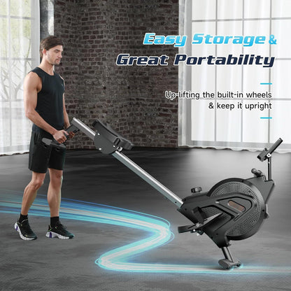 Magnetische Roeimachine – Roeitrainer – Fitness Roeier – Indoor Roeimachine – Home Gym Roeimachine – 16 Verstelbare Weerstandsniveaus – Fluisterstil Aluminium Glidebaan