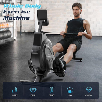 Magnetische Roeimachine – Roeitrainer – Fitness Roeier – Indoor Roeimachine – Home Gym Roeimachine – 16 Verstelbare Weerstandsniveaus – Fluisterstil Aluminium Glidebaan