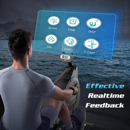 Magnetische Roeimachine – Roeitrainer – Fitness Roeier – Indoor Roeimachine – Home Gym Roeimachine – 16 Verstelbare Weerstandsniveaus – Fluisterstil Aluminium Glidebaan