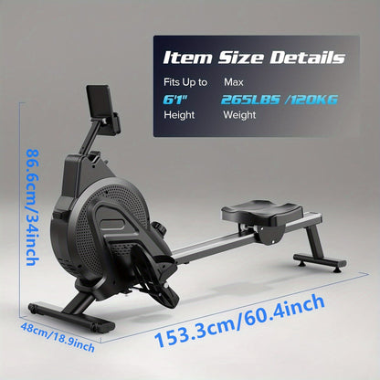 Magnetische Roeimachine – Roeitrainer – Fitness Roeier – Indoor Roeimachine – Home Gym Roeimachine – 16 Verstelbare Weerstandsniveaus – Fluisterstil Aluminium Glidebaan