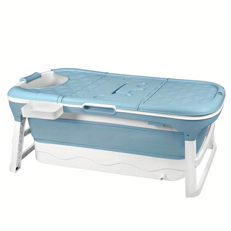 Opvouwbaar Bad – Opvouwbare Badkuip – Inklapbaar Bad – Mobiel Bad – Zitbad – 148 x 62 x 53 cm – Met Massage Rollers en Opbergplateau