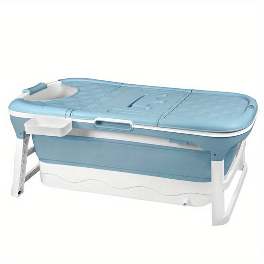Opvouwbaar Bad – Opvouwbare Badkuip – Inklapbaar Bad – Mobiel Bad – Zitbad – 148 x 62 x 53 cm – Met Massage Rollers en Opbergplateau
