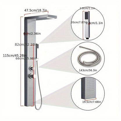 Douchepaneel – Douche Systeem – Douche Set – Regendouche – Handdouche – 4 Functies – 304 RVS Geborsteld – Onderhoudsvriendelijk
