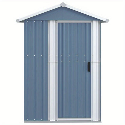 Tuinhuis – Tuinkast – Tuinberging – Tuinhuisje – Grijs – Gegalvaniseerd Staal – Weerbestendig & Stevig – 126x97,5x177 cm