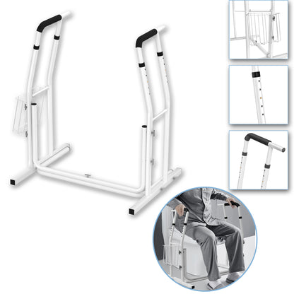Toiletstoel Verhoger – Toiletlift – Toiletbeugel – Toilet Steun – Toilet Handgreep – Verstelbare Hoogte – Draaggewicht 200kg