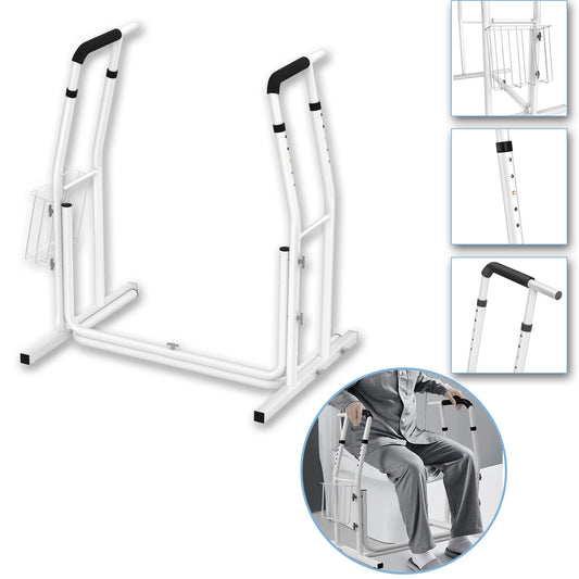 Toiletstoel Verhoger – Toiletlift – Toiletbeugel – Toilet Steun – Toilet Handgreep – Verstelbare Hoogte – Draaggewicht 200kg
