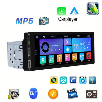 Autoradio – MP5 Speler – Car Multimedia – Auto Radio – 1DIN Speler – 6,86 Inch HD Touchscreen – Draadloze Carplay & Bluetooth
