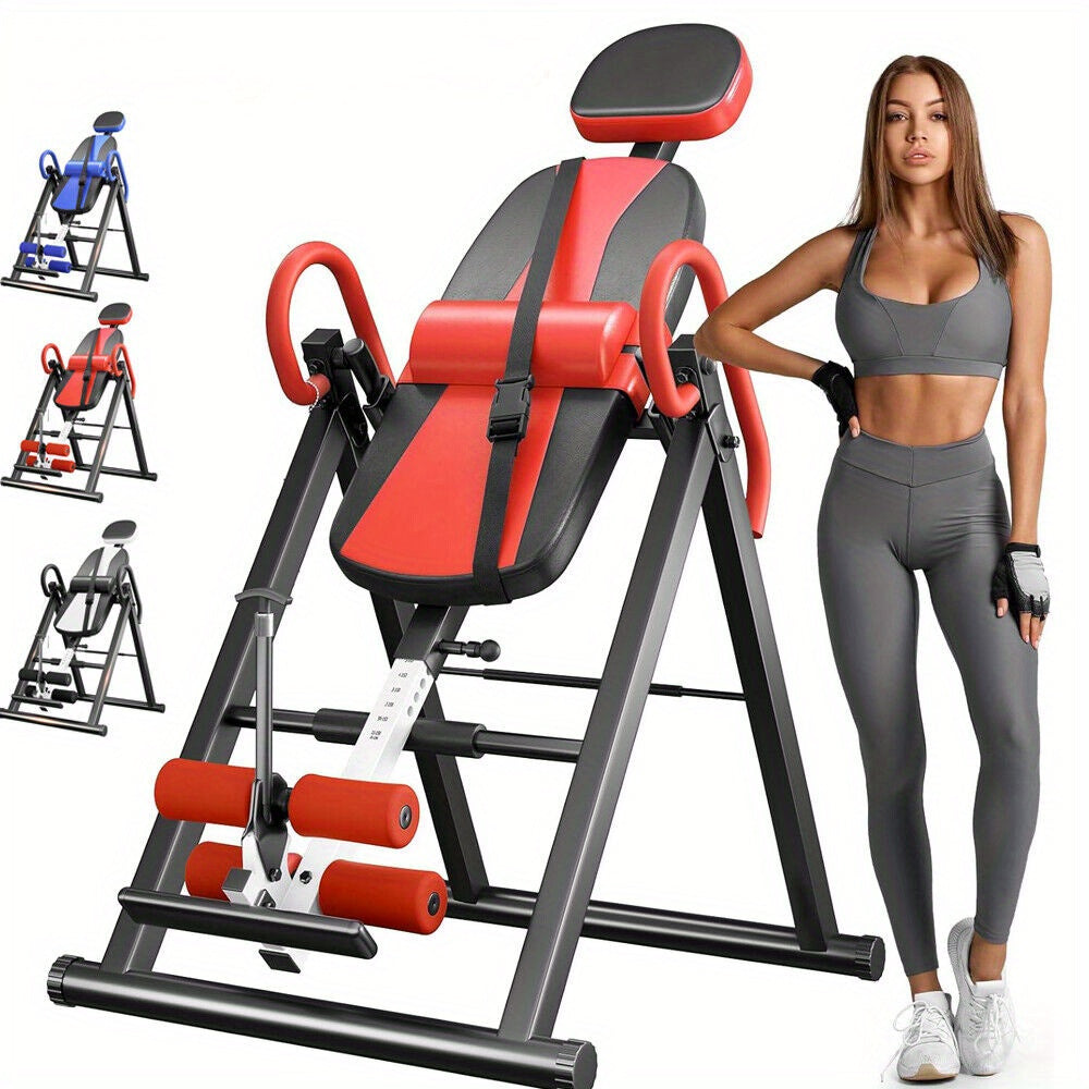 Foldable Gravity Inversion Table Home Fitness Indoor Back Spine Exercise Relief