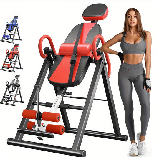 Foldable Gravity Inversion Table Home Fitness Indoor Back Spine Exercise Relief