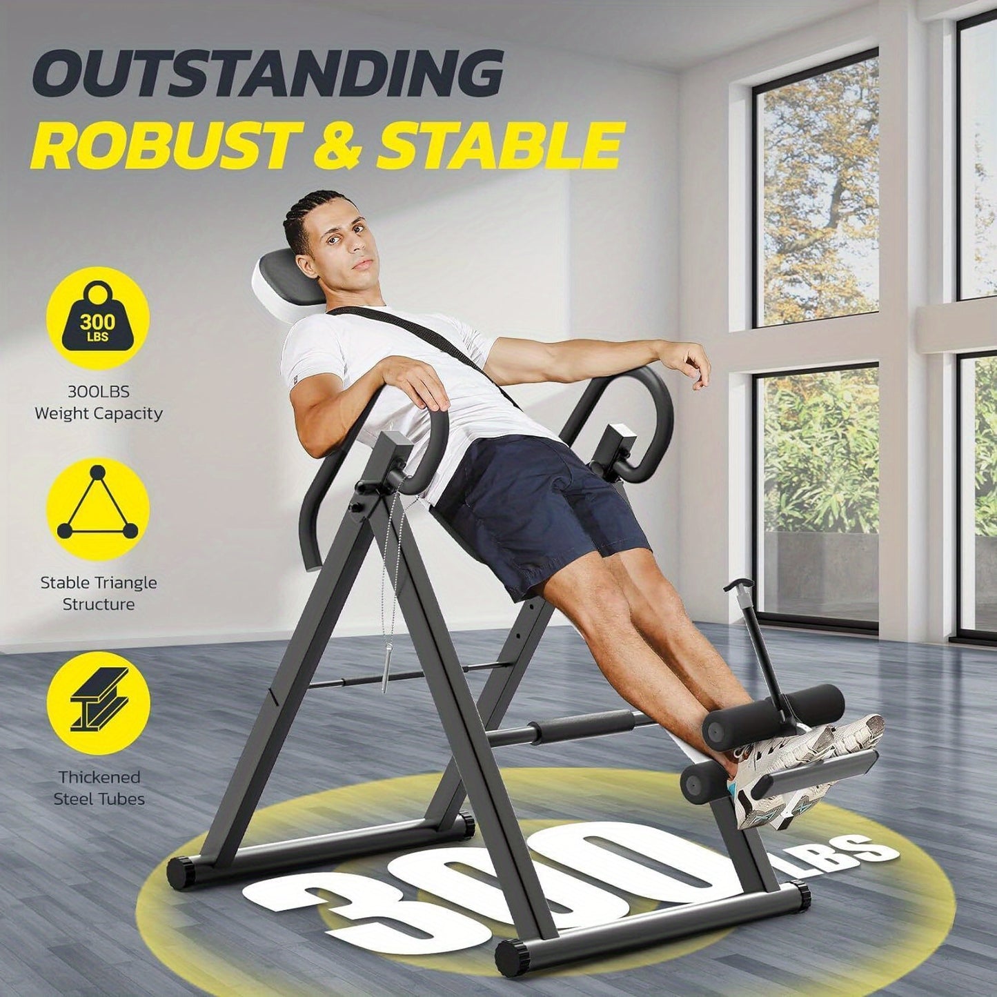 Inversietafel – Omkeerstoel – Rugontspanner – Spinal Decompressie – Fitnessapparaat – Opvouwbaar – Verstelbaar – Stevig Stalen Frame – Max 136 kg – Rood