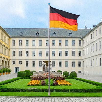 Aluminium Vlaggenstok – Vlaggenmast – Vlaggenpaal – Tuinvlaggenstok – Uitschuifbare Vlaggenstok – Met Duitse Vlag – Verstelbare Hoogte Tot 6,5 Meter – Weerbestendig Materiaal