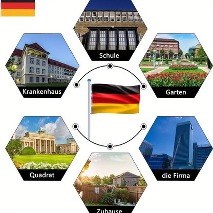 Aluminium Vlaggenstok – Vlaggenmast – Vlaggenpaal – Tuinvlaggenstok – Uitschuifbare Vlaggenstok – Met Duitse Vlag – Verstelbare Hoogte Tot 6,5 Meter – Weerbestendig Materiaal