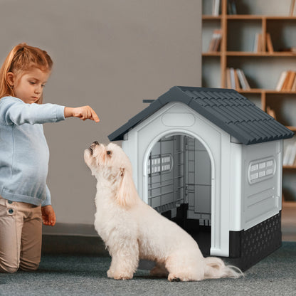 Hondenhuis – Hondenkennel – Hondenhok – Huisdierhuisje – Dierverblijf – Verkrijgbaar in S M L – Weerbestendig Kunststof Dak – Geschikt Voor Binnen en Buiten