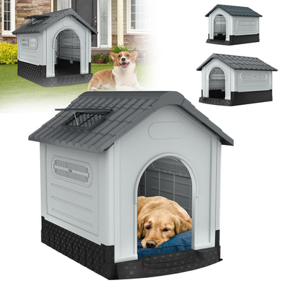 Hondenhuis – Hondenkennel – Hondenhok – Huisdierhuisje – Dierverblijf – Verkrijgbaar in S M L – Weerbestendig Kunststof Dak – Geschikt Voor Binnen en Buiten