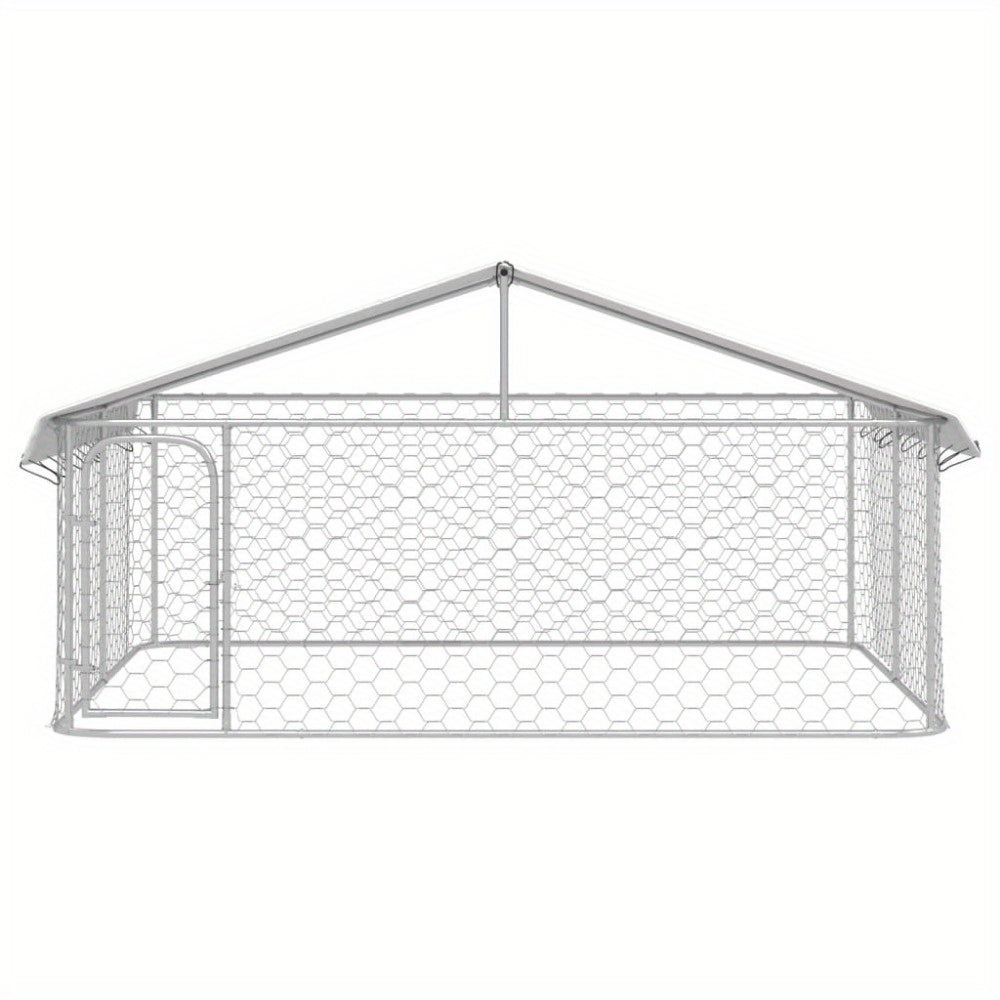 Buitenkennel Hond – Hondenren Met Dak – Hondenhok Tuin – Hondenverblijf Buiten – Metalen Hondenkooi – Weerbestendig Met Overkapping – 300x300x150 cm – Gecoat Staal