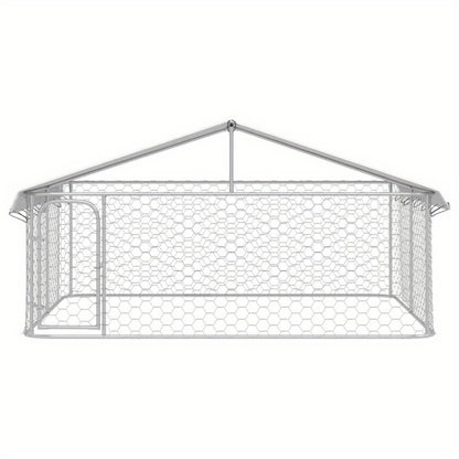 Buitenkennel Hond – Hondenren Met Dak – Hondenhok Tuin – Hondenverblijf Buiten – Metalen Hondenkooi – Weerbestendig Met Overkapping – 300x300x150 cm – Gecoat Staal