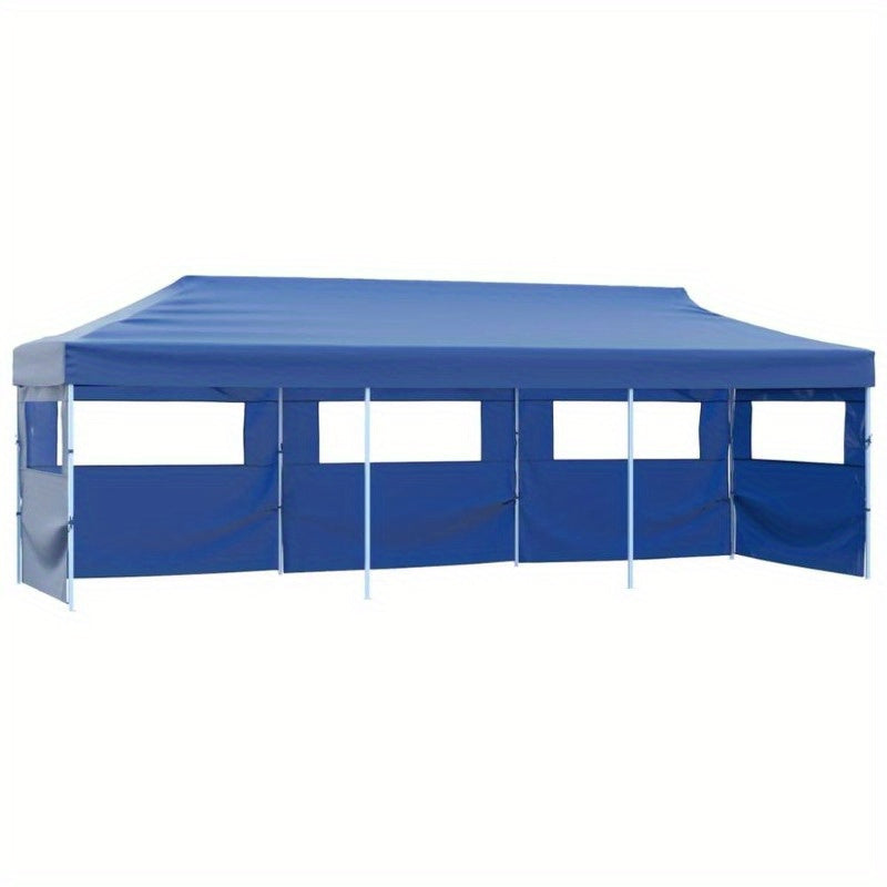 Pop-up Partytent – Opvouwbare Tent – Evenemententent – Partyschuurtent – Outdoor Tent – Blauw – 3 x 9 Meter – 5 Zijwanden Voor Volledige Bescherming