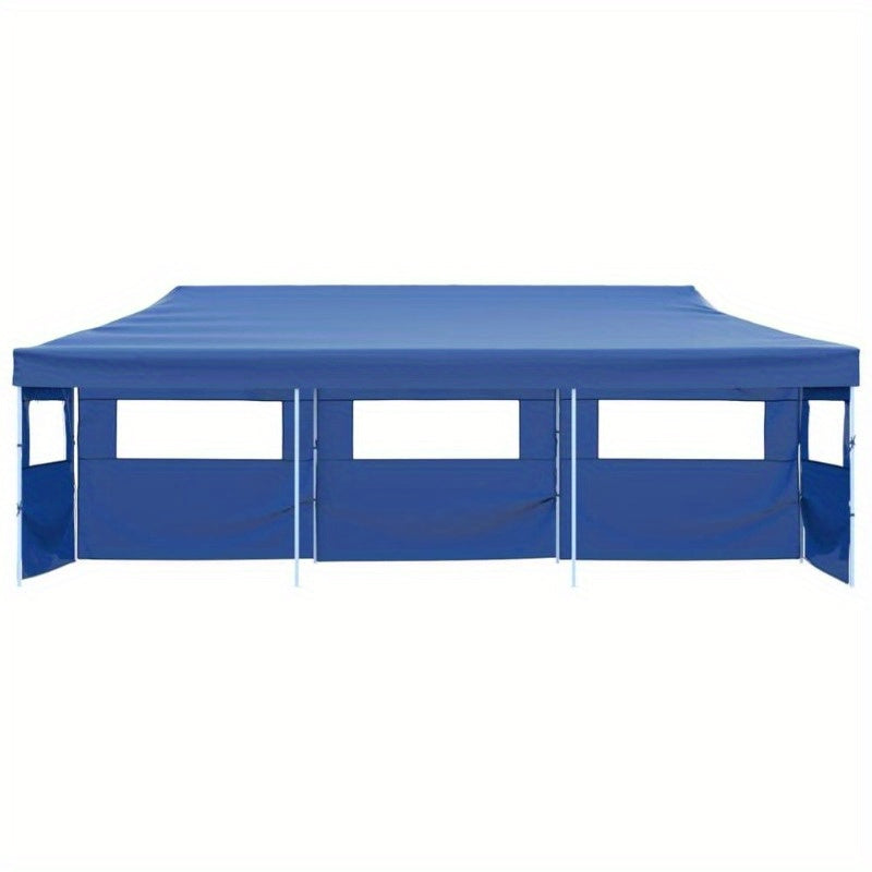 Pop-up Partytent – Opvouwbare Tent – Evenemententent – Partyschuurtent – Outdoor Tent – Blauw – 3 x 9 Meter – 5 Zijwanden Voor Volledige Bescherming