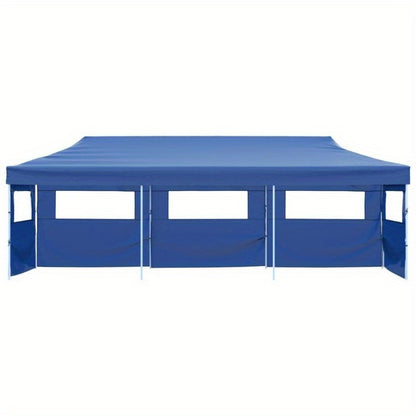 Pop-up Partytent – Opvouwbare Tent – Evenemententent – Partyschuurtent – Outdoor Tent – Blauw – 3 x 9 Meter – 5 Zijwanden Voor Volledige Bescherming