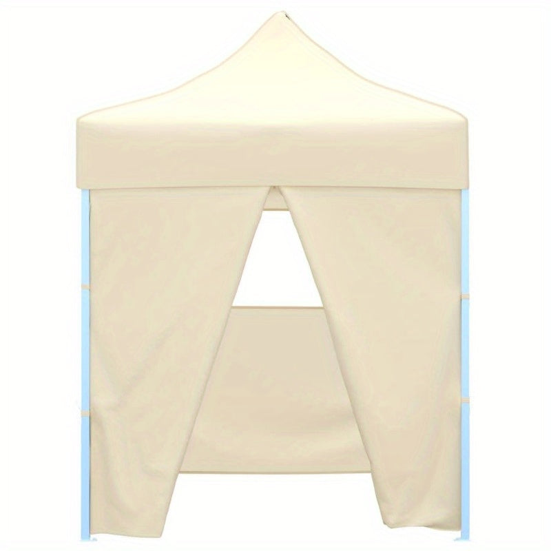 Professional Heavy-Duty Steel Frame Foldable Party Tent with 4 Sidewalls & Roof - 2x2m Cream White & Beige Canopy with Zippered Doors & for Weddings, Birthdays, Corporate Events - Portable Event Tent for Gardens, Beaches, Law
