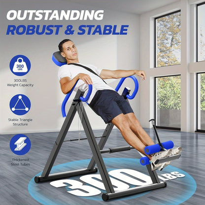 136.08KG Adjustable Gravity Inversion Table Back Neck Pain Therapy Home Gym