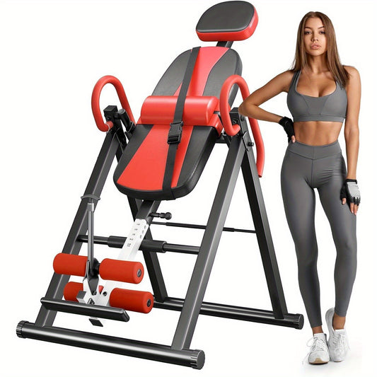136.08KG Adjustable Gravity Inversion Table Back Neck Pain Therapy Home Gym