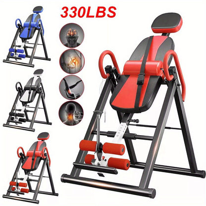 136.08KG Adjustable Gravity Inversion Table Back Neck Pain Therapy Home Gym