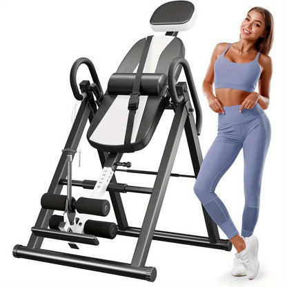 136.08KG Adjustable Gravity Inversion Table Back Neck Pain Therapy Home Gym