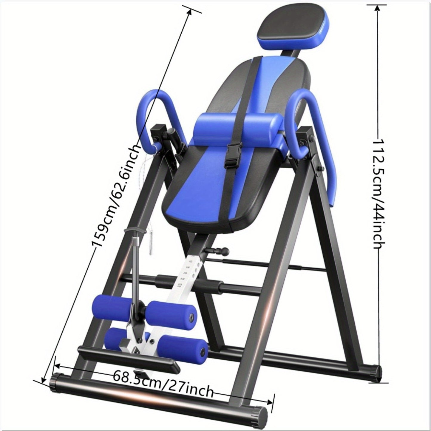Inversietafel – Omkeringstafel – Zwaartekrachttrainer – Rugtrainer – Fitnessapparaat – Verstelbaar tot 195 cm – Max. 136 kg draagvermogen